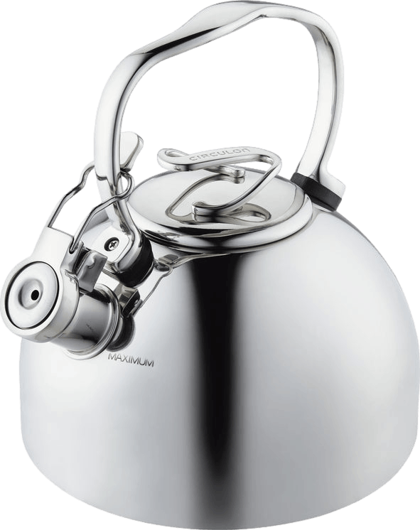 Circulon Stainless Steel Whistling Induction Teakettle With Flip-Up Spout, 2.3-Quart, Silver