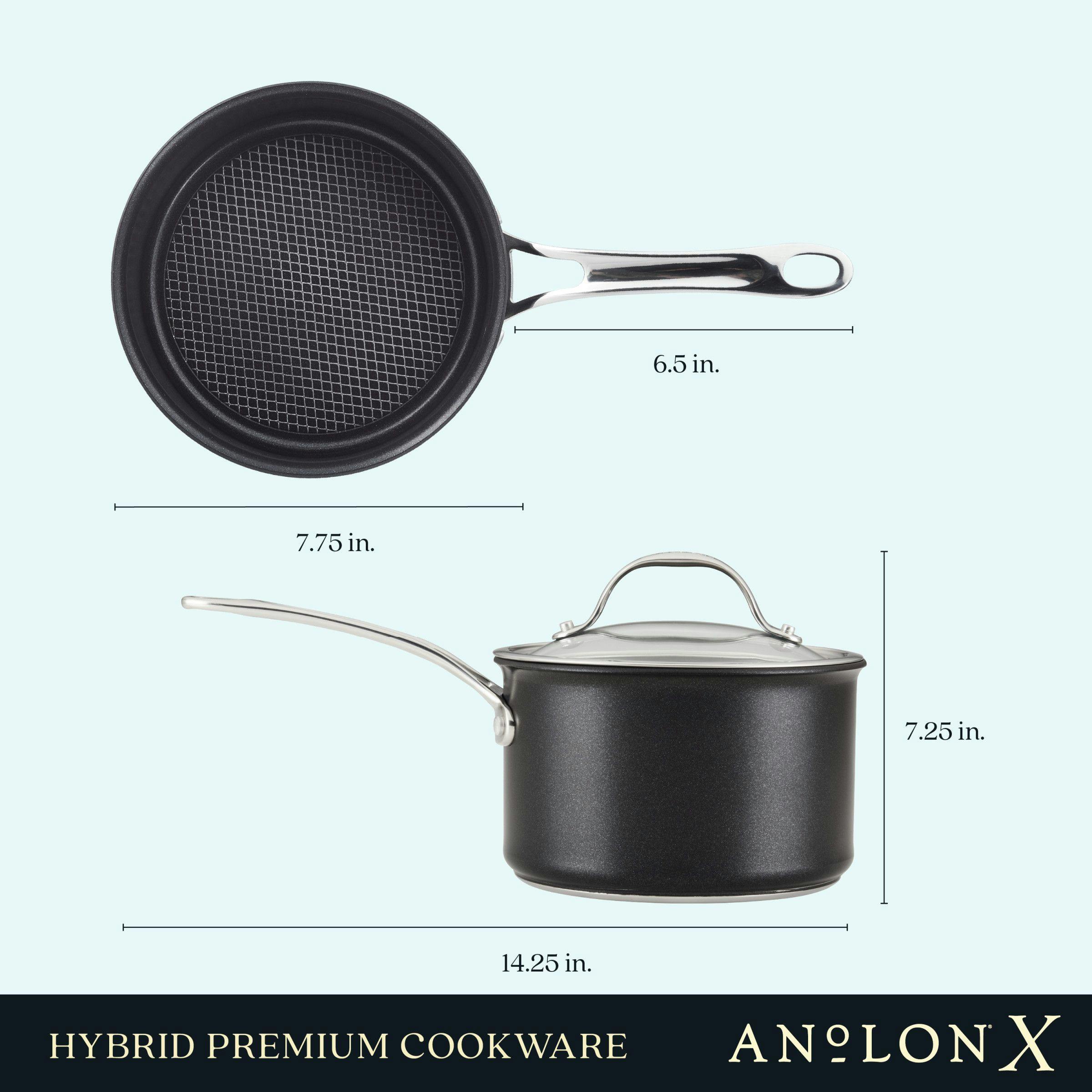 Anolon X Hybrid 3.5qt Nonstick Induction Saute Pan with Lid Super Dark Gray