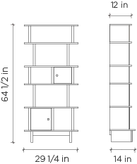 Oeuf Vertical Mini Library - WALNUT/WHITE