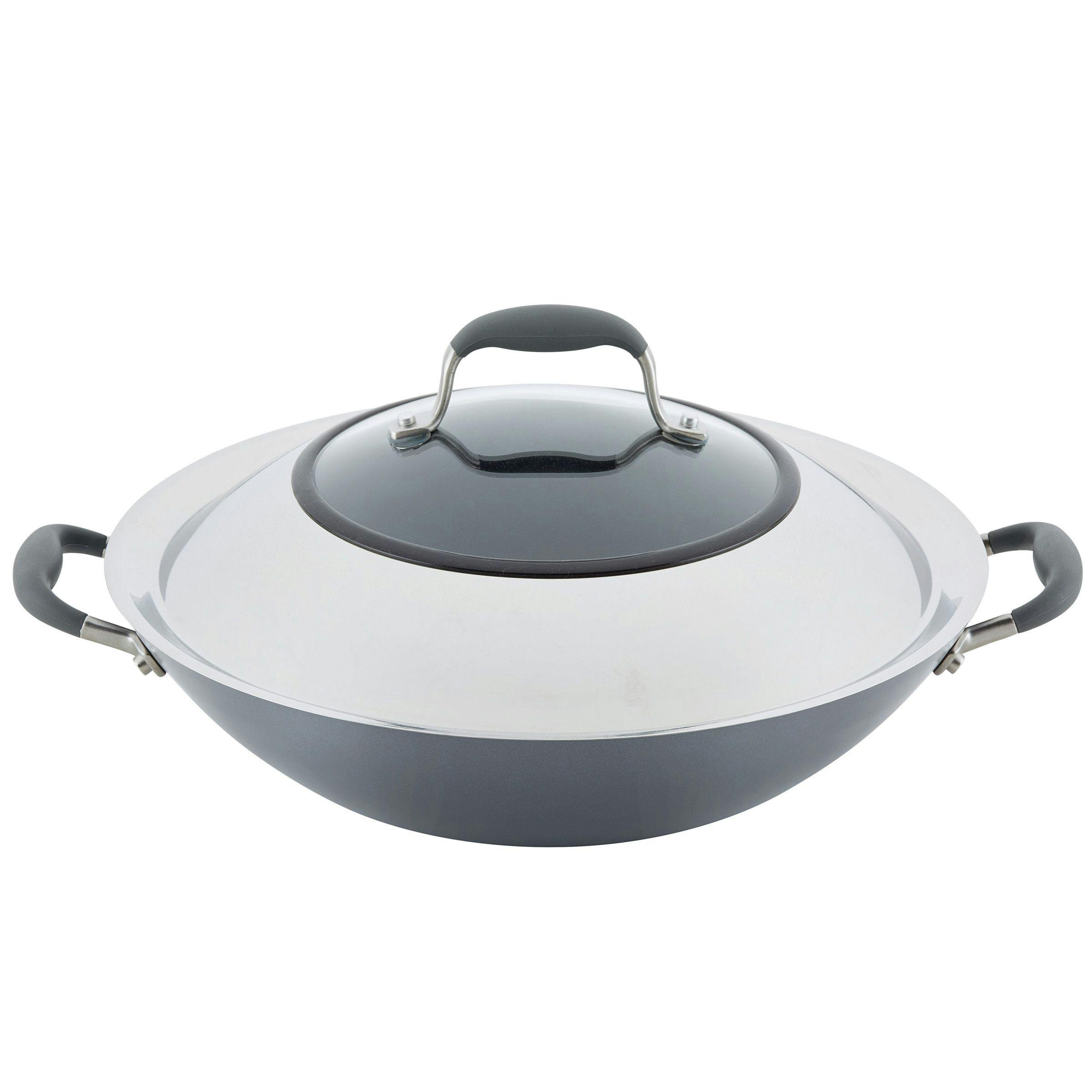 Anolon Advanced Home Hard-Anodized Nonstick Wok with Side Handles and Lid, 14-Inch