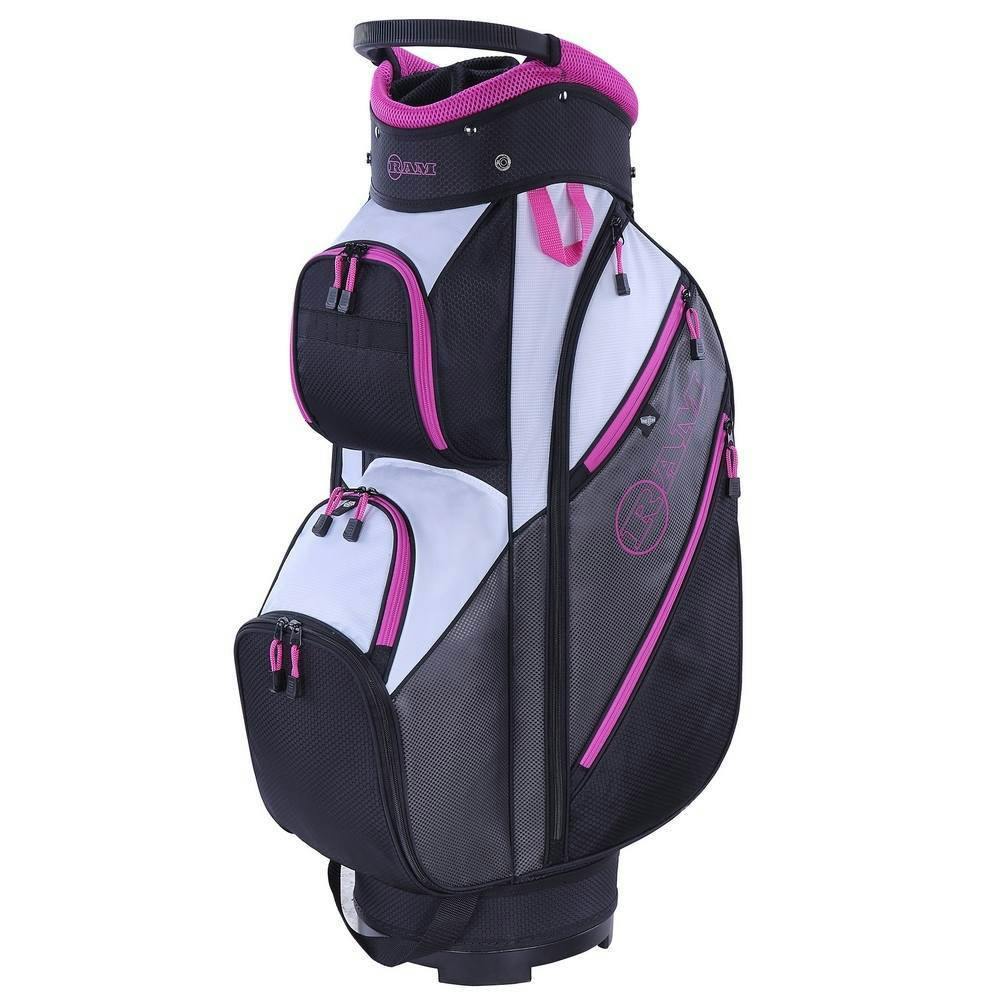 Ram Golf Lightweight Ladies Cart Bag with 14 Way Dividers · Grey/Pink