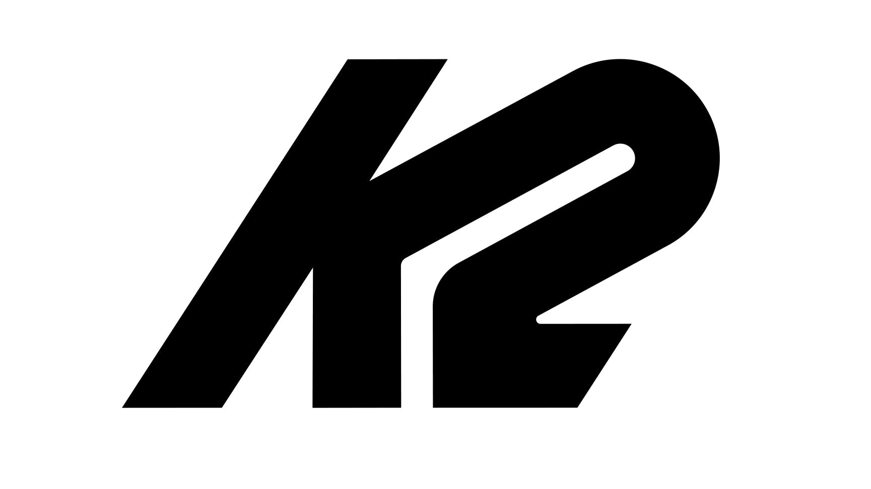 K2 logo has the K blending into the 2.