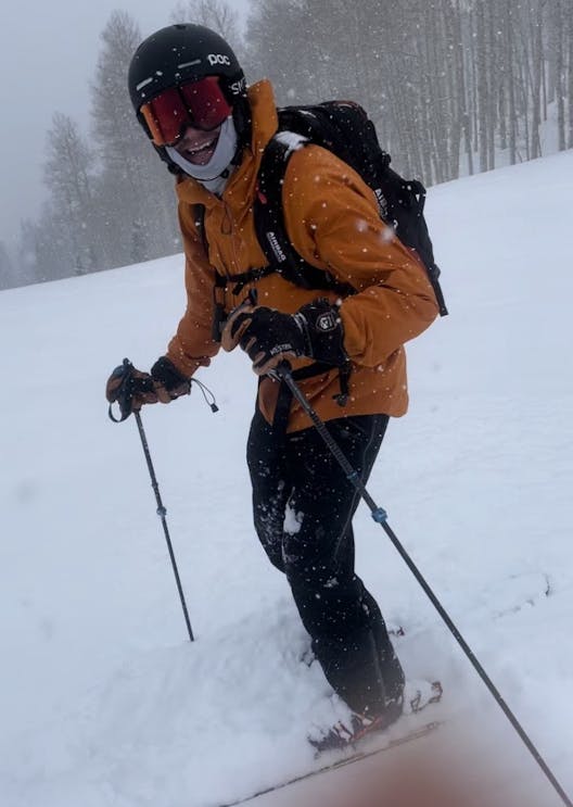 A man in ski gear. 