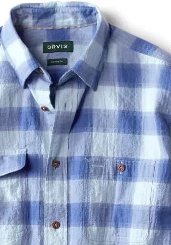 Orvis Men's Crushed Herringbone Long Sleeve Shirt