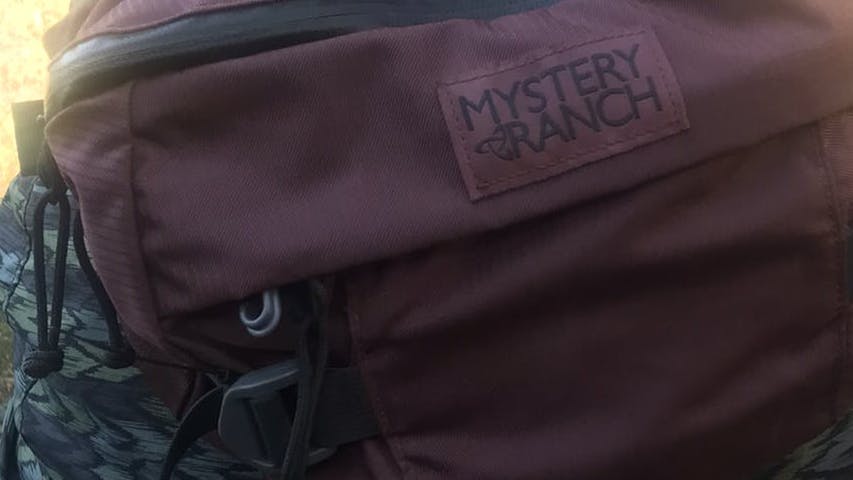 Close up of the Mystery Ranch Hip Monkey pack. 