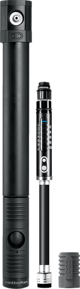 Crank Brothers Klic HV Gauge with CO2 Bike Pump · Silver · One Size