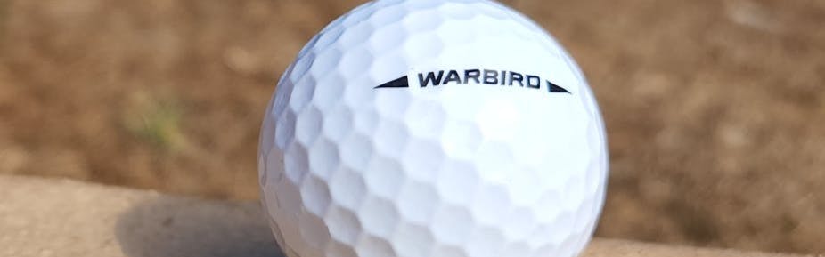 Close up of the Callaway Warbird Golf Ball.
