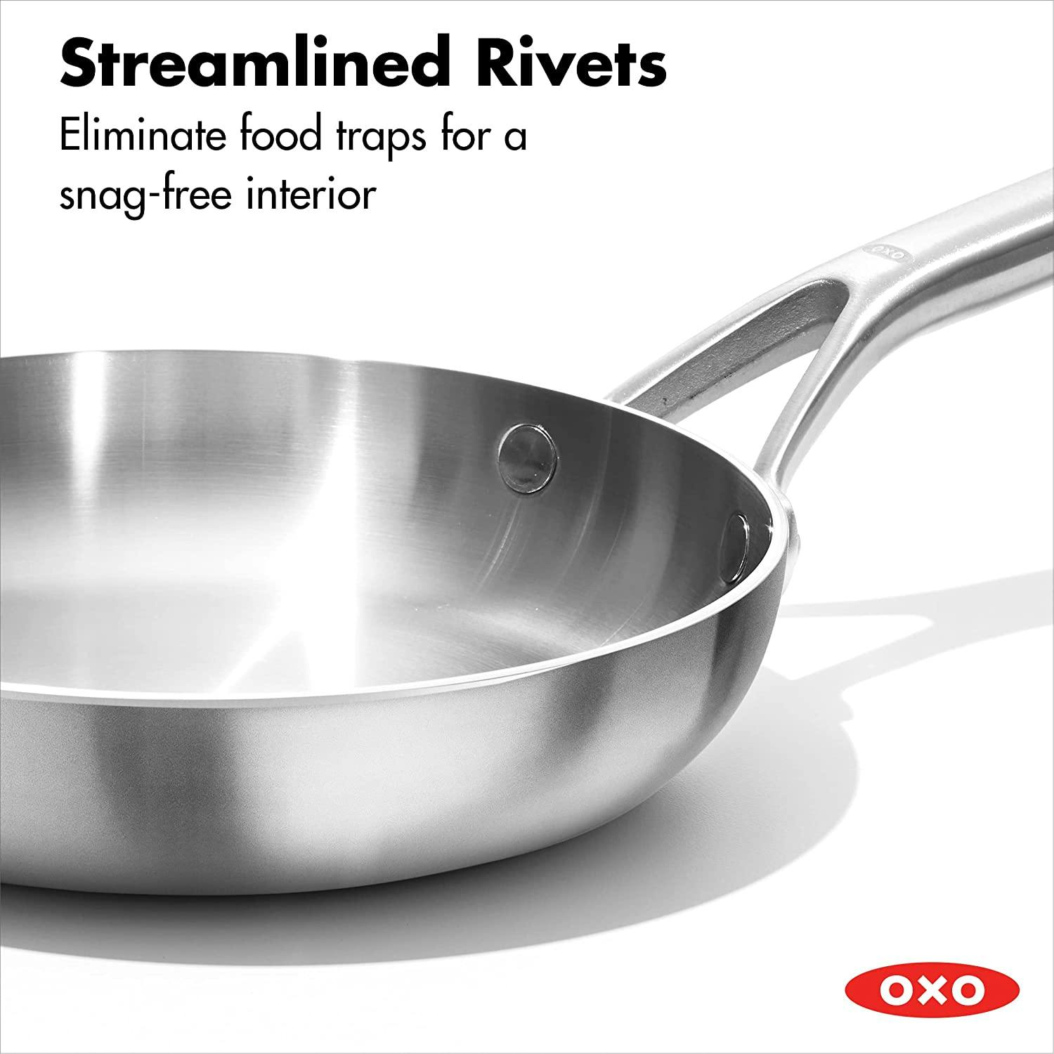 OXO Mira Tri-Ply 8 Stainless Steel Fry Pan Black
