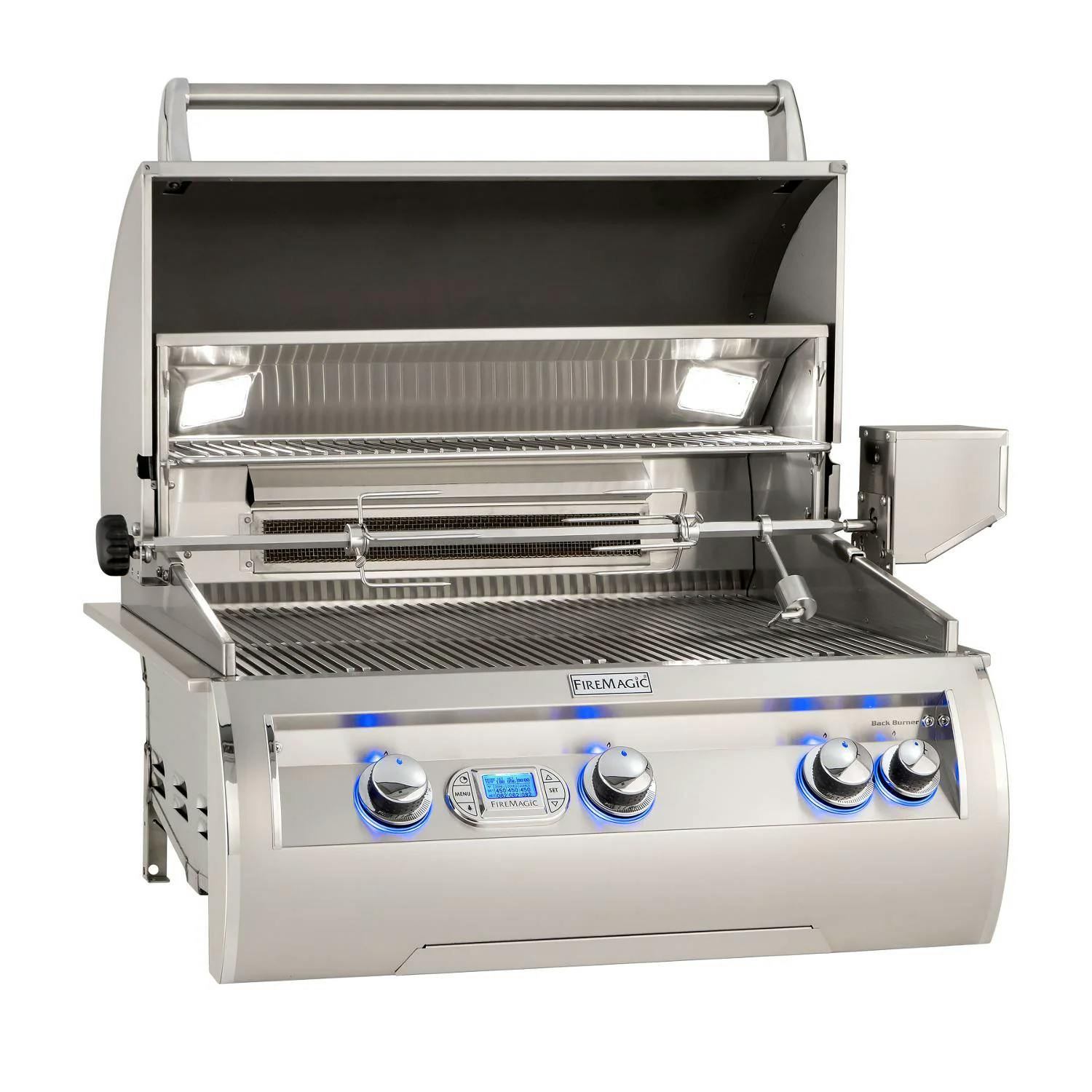 Fire Magic Echelon Diamond Built-in Gas Grill with One Infrared Burner, Rotisserie, & Digital Thermometer