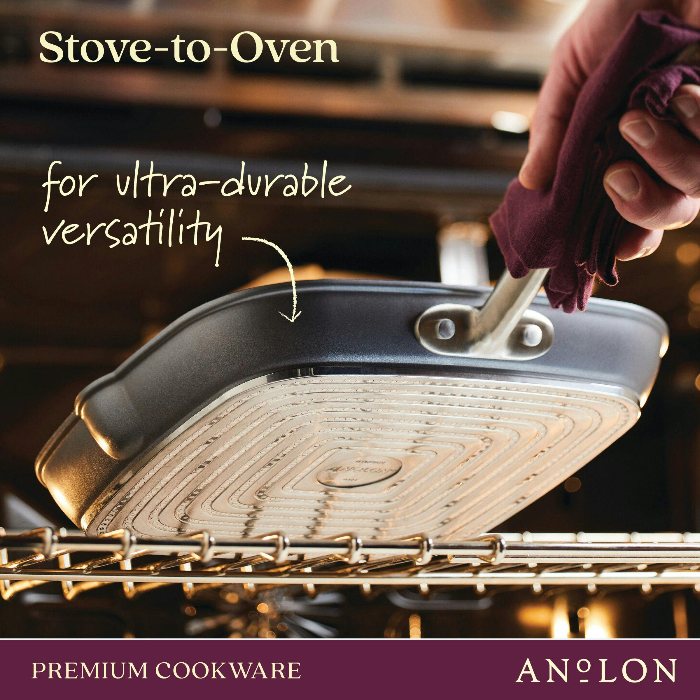 Anolon Advanced Home 12.5 Divided Grill/griddle Skillet Moonstone