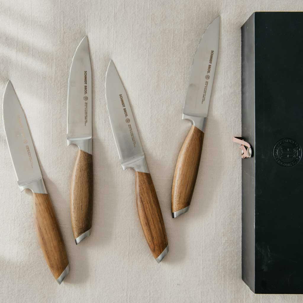 Schmidt Brothers Bonded Teak 4 Pc. Jumbo Steak Knife Set