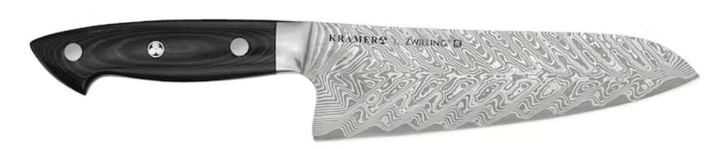 The Zwilling Kramer Euroline Damascus Eight-Inch Chef's Knife.
