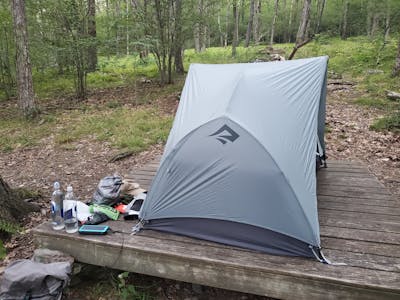 Another view of the Telos TR2 at Sage's Ravine Campsite.