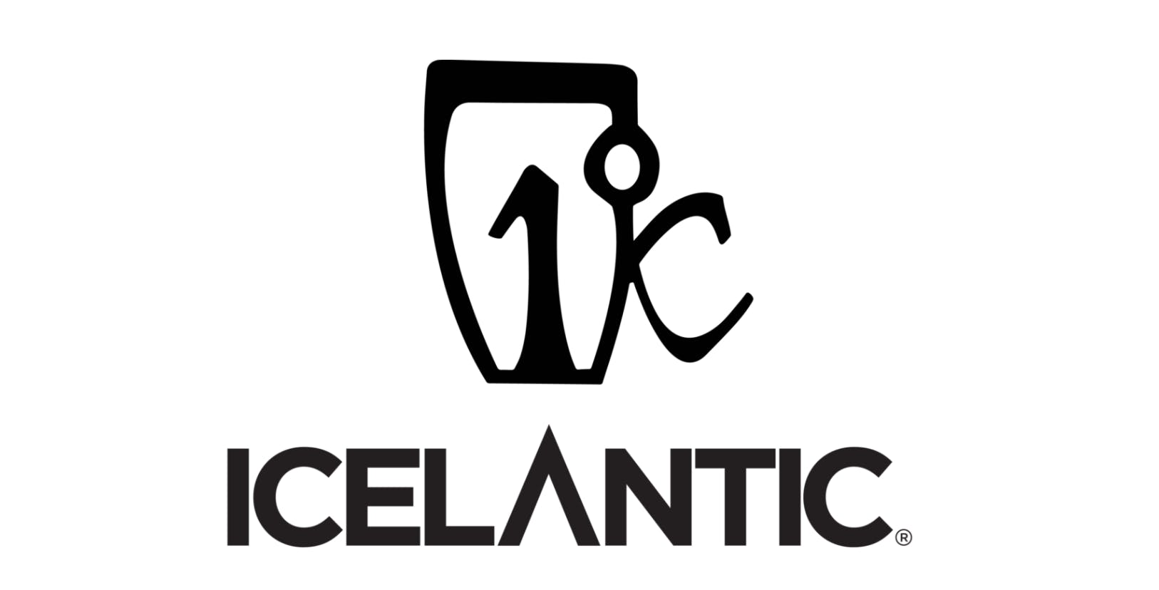 The Icelantic logo reads "Icelantic" under a stylized black drawing. 