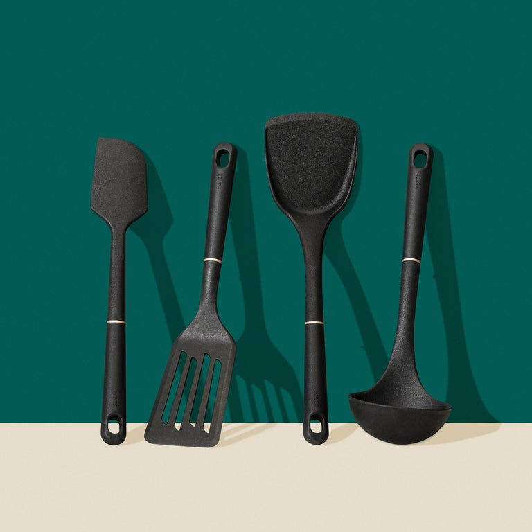 Meyer Silicone Kitchen Cooking Utensil and Tool Set, 4-Piece, Matte Black