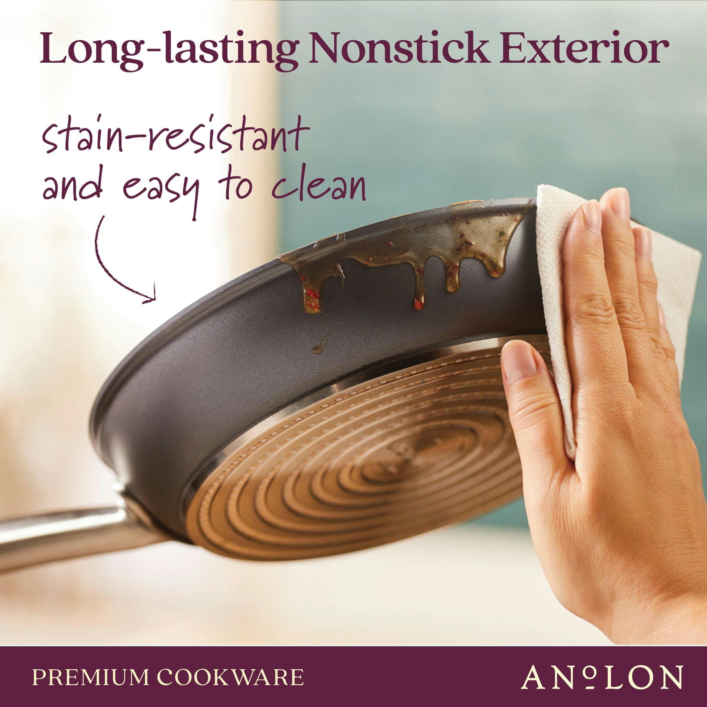 Anolon Accolade Forged Hard-Anodized Nonstick Induction Frying Pan Set, 2-Piece, Moonstone