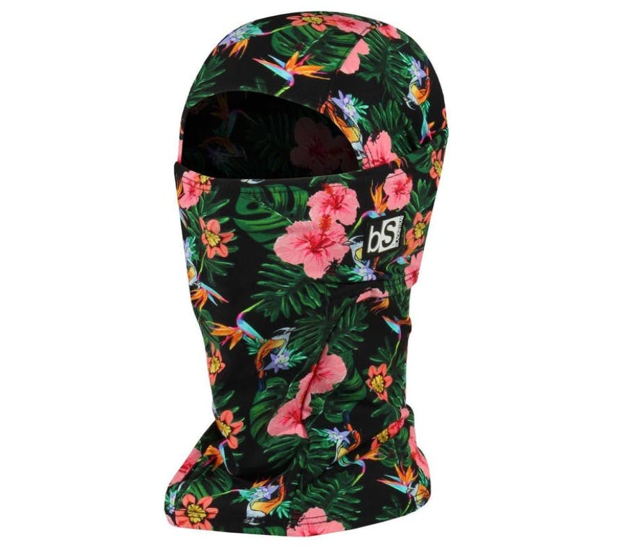 Product image of the BlackStrap The Hood Balaclava Facemask in Birds of Paradise. 