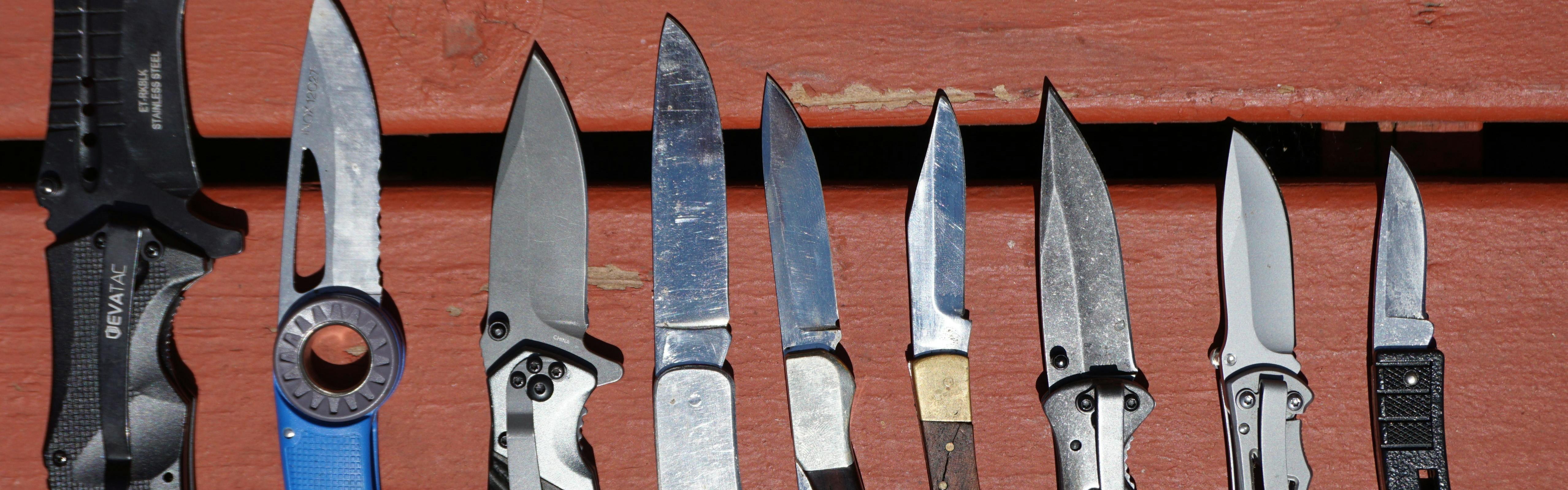 A line of the author's folding knives. 