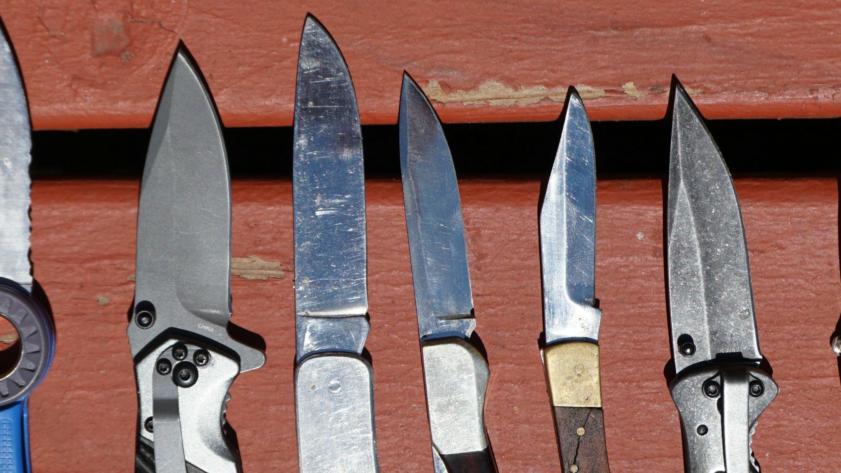A line of the author's folding knives. 