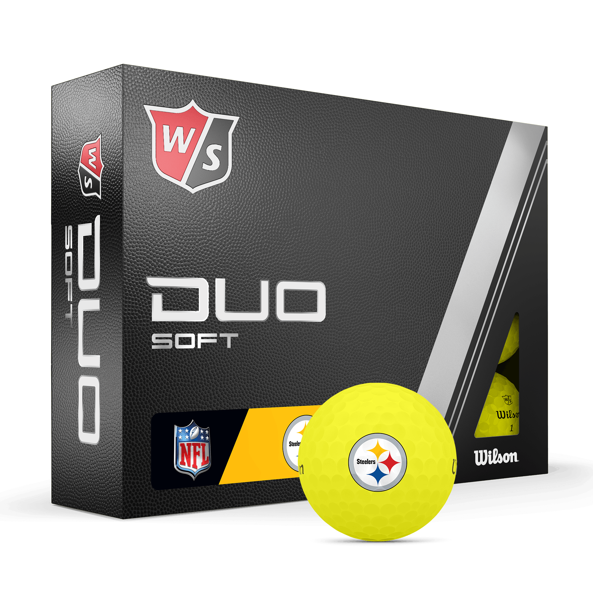 Wilson Staff Duo Soft + NFL Golf Balls White, Pittsburgh Steelers 