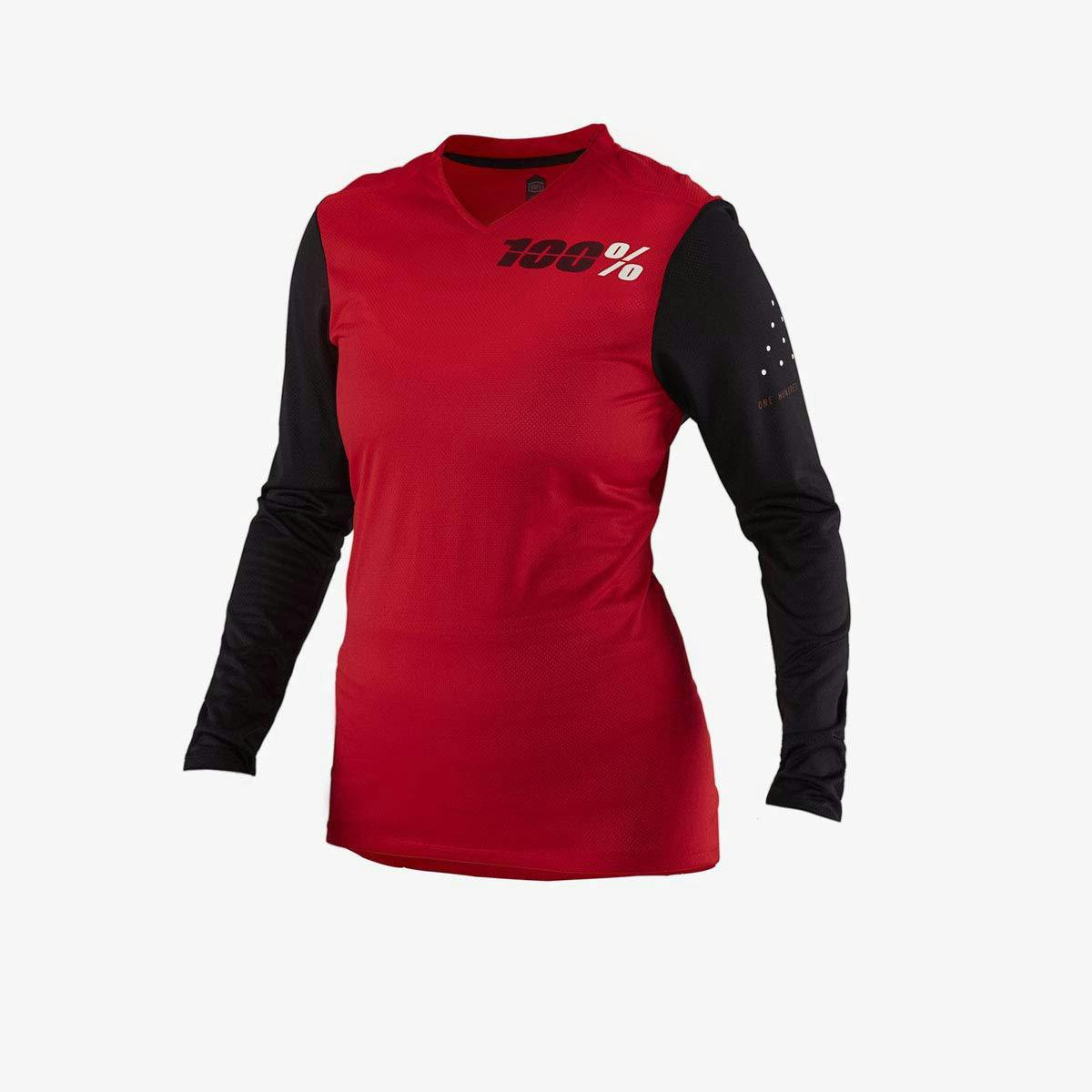 100% Ridecamp Women's MTB Long Sleeve Jersey - Red - Medium