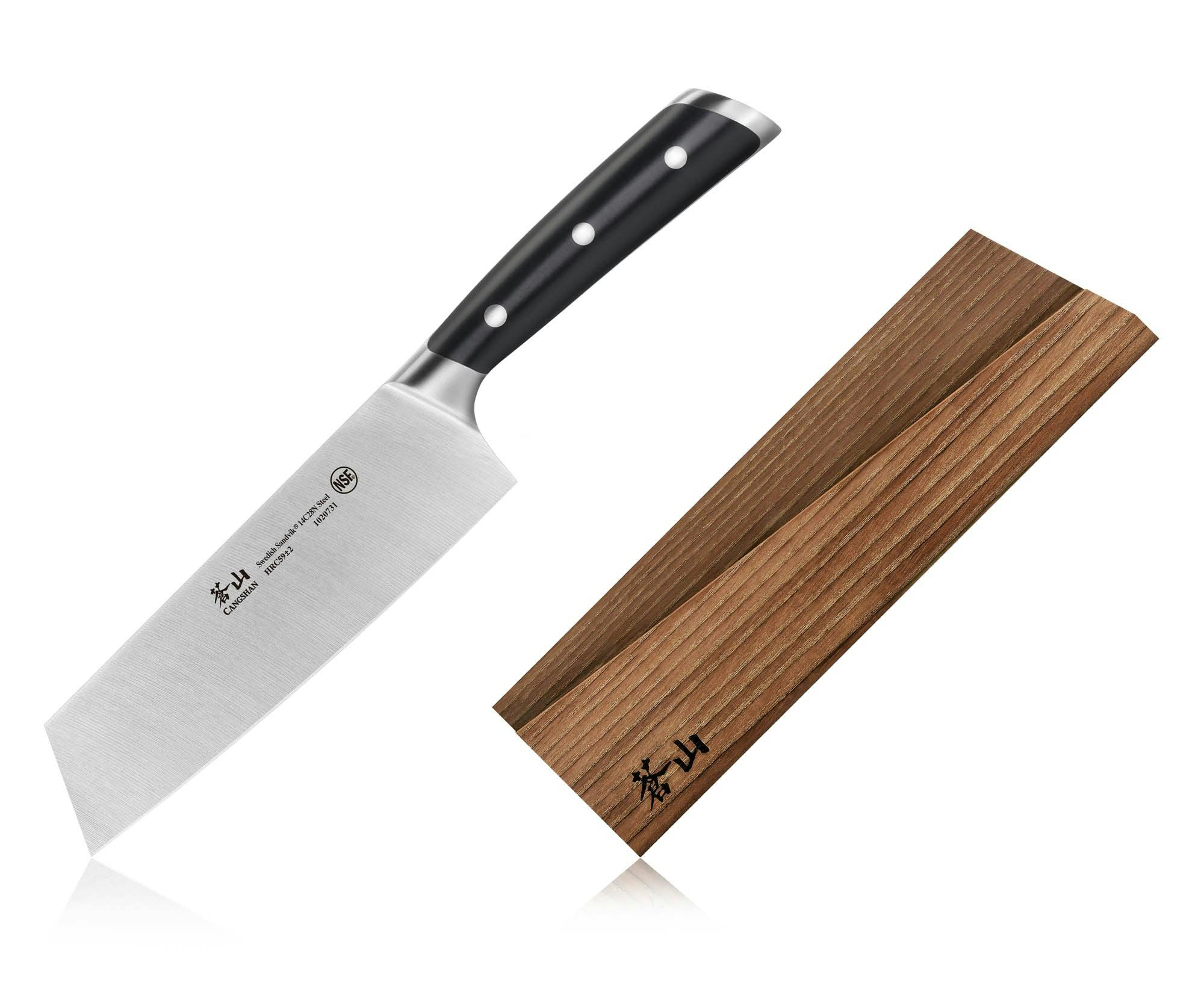 Cangshan TS Series 7" Nakiri Knife and Wood Sheath Set