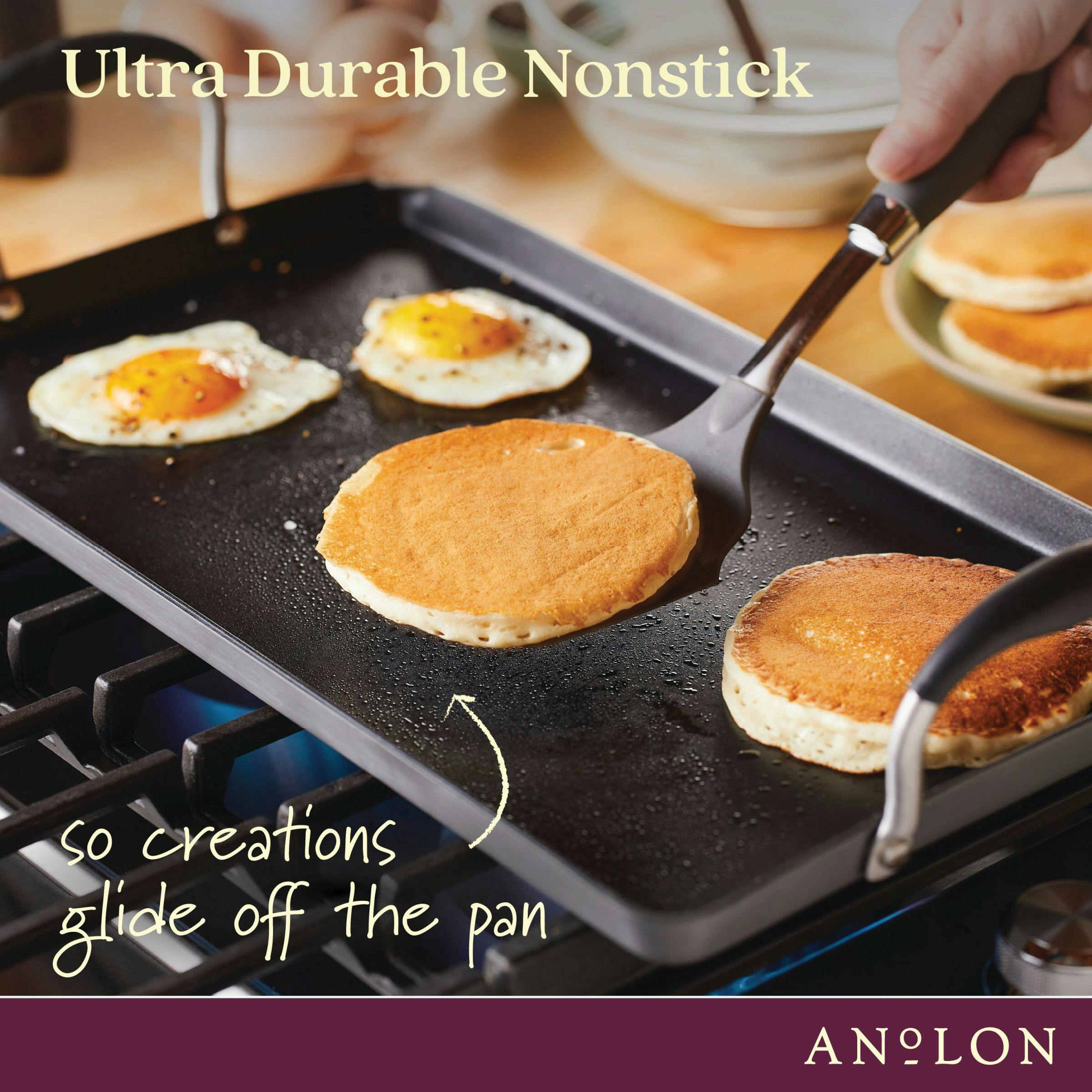 Anolon Advanced Home Hard-Anodized Nonstick Double Burner Griddle, 10-Inch  x 18-Inch
