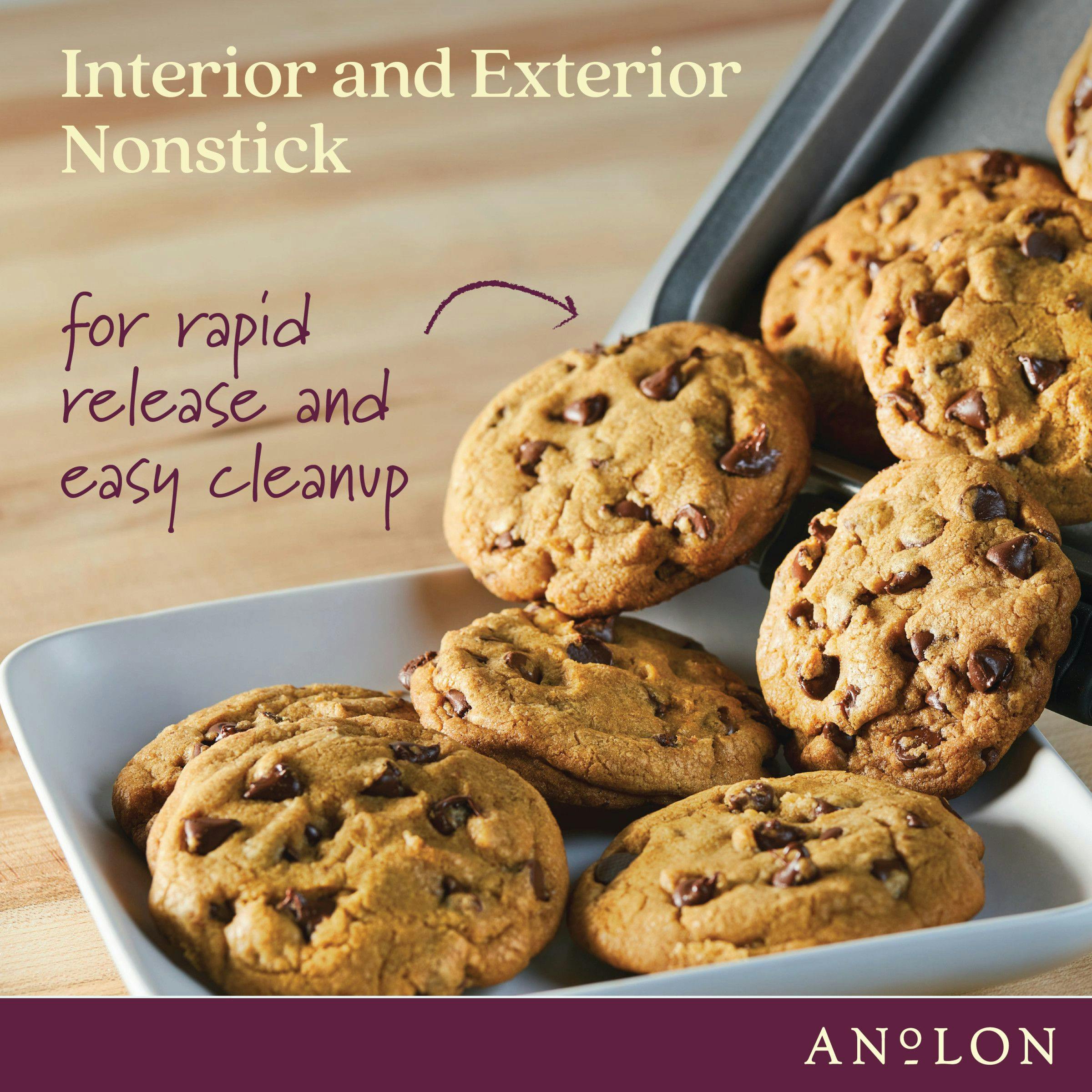 Anolon Advanced Nonstick Bakeware Set with Silicone Grips ·  5 Piece Set · Gray