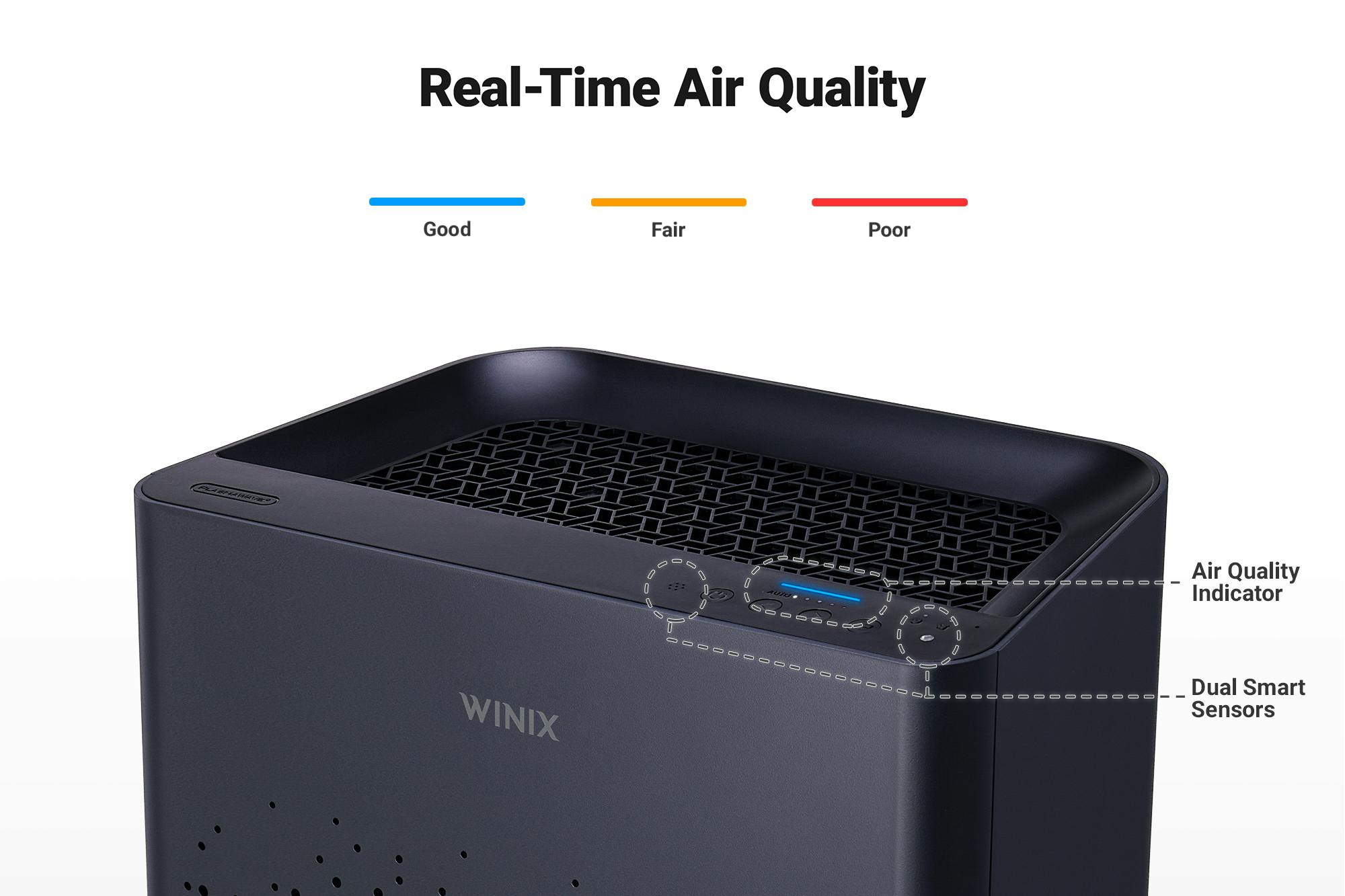 Winix AM80 True HEPA with Washable Odor Control Carbon Filter Console Air Purifier