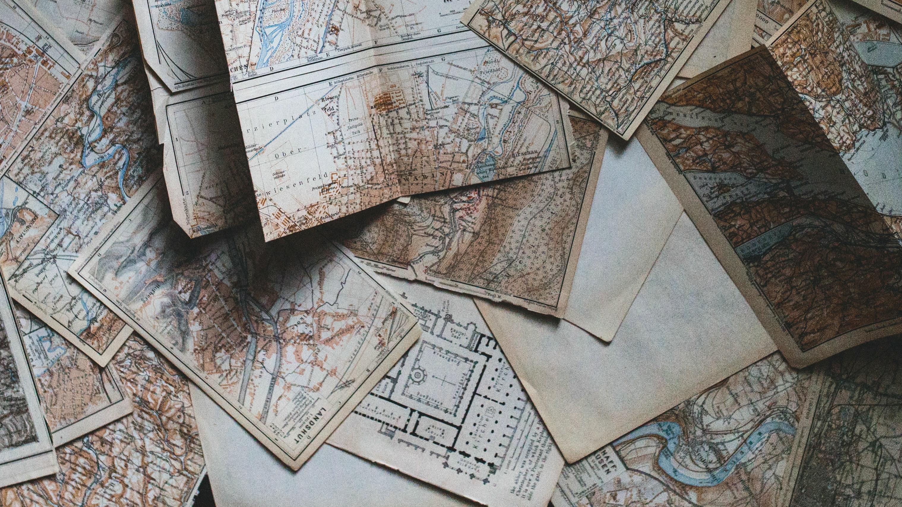 A scatter of old maps