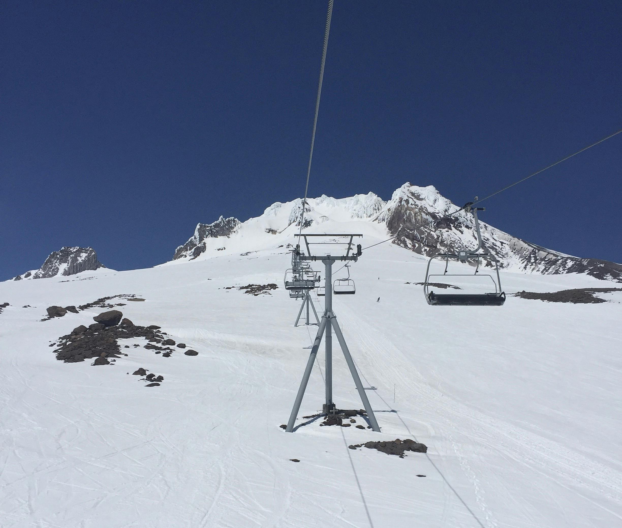 A chairlift at Timberline Lodge in Oregon. 