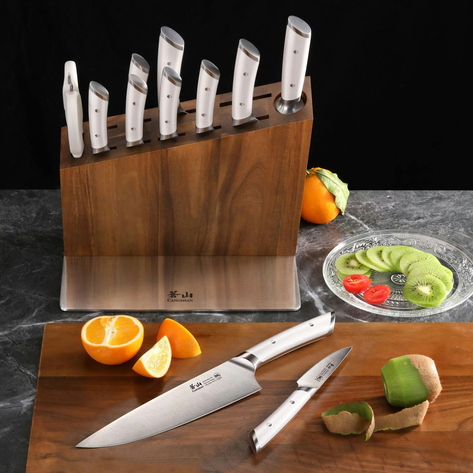 Cangshan Helena HUA Knife Block Set · 12 Piece Set · White