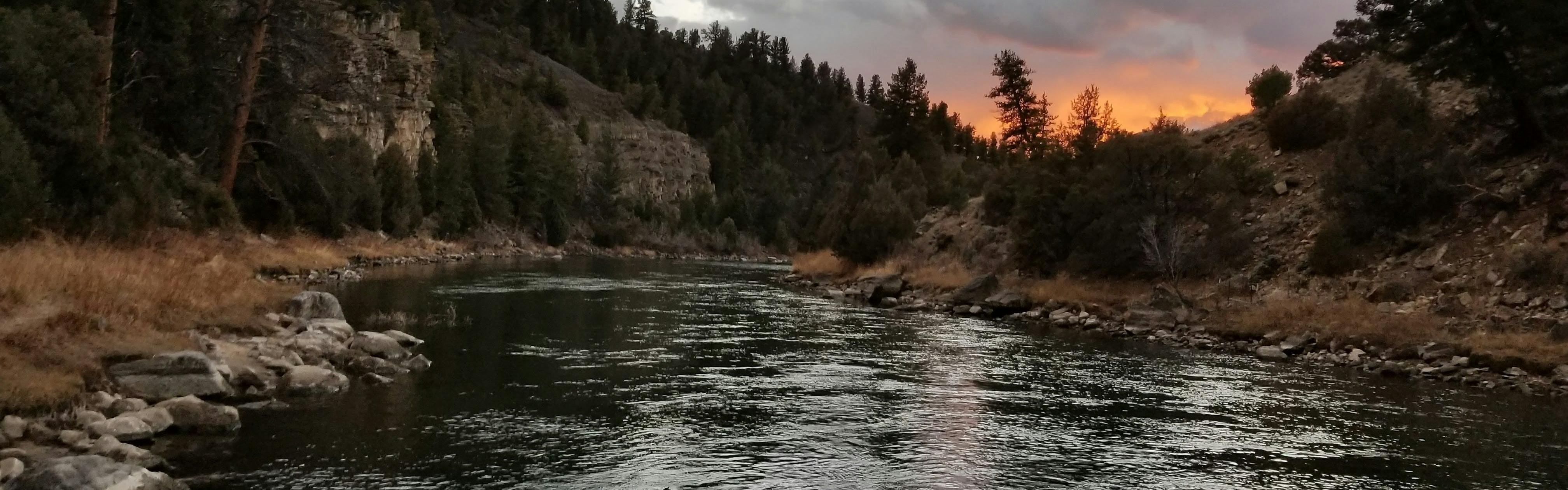 Sun Goes Down Over the Colorado River.