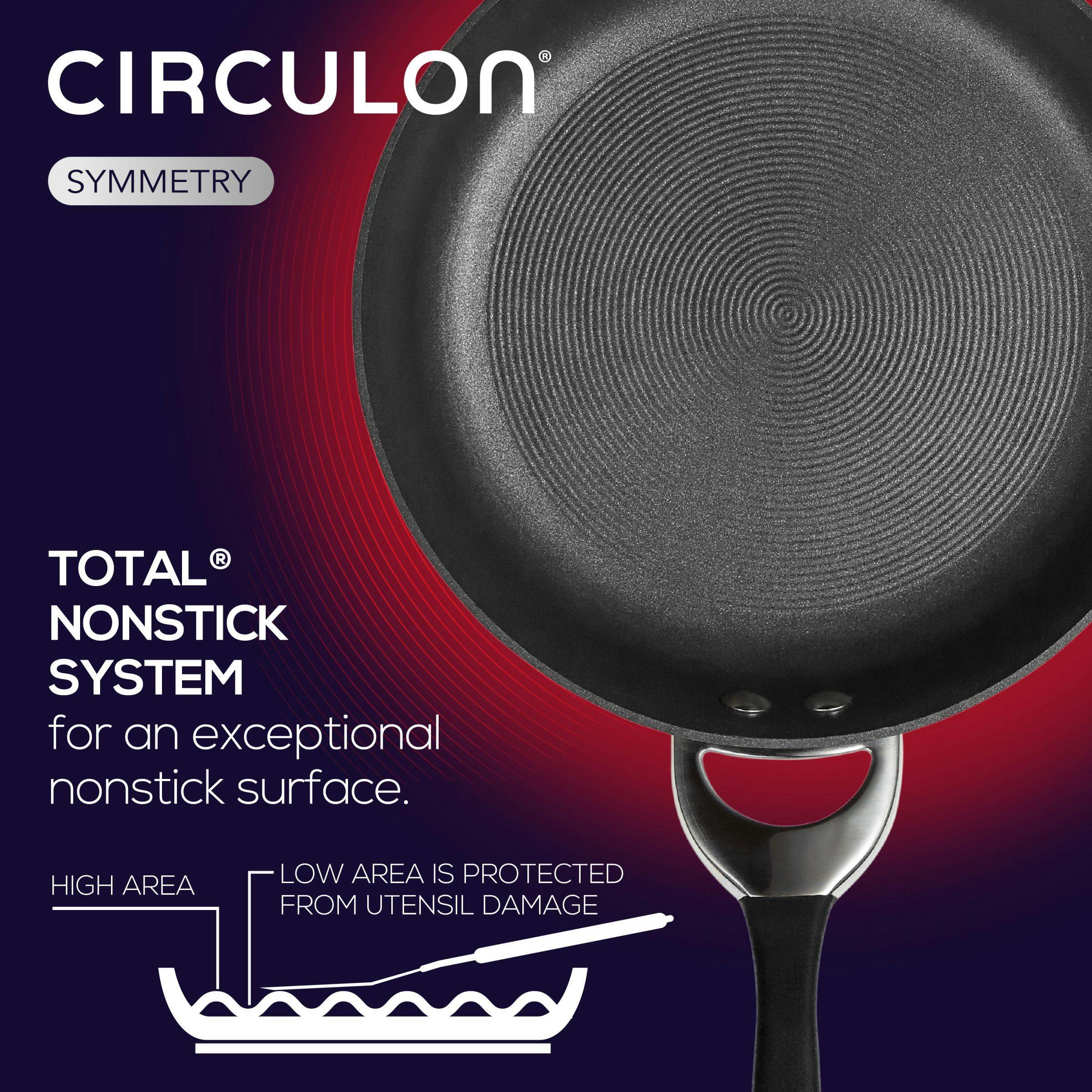 Circulon Symmetry Hard Anodized Nonstick Cookware Induction Pots and Pans Set, 11-Piece, Black