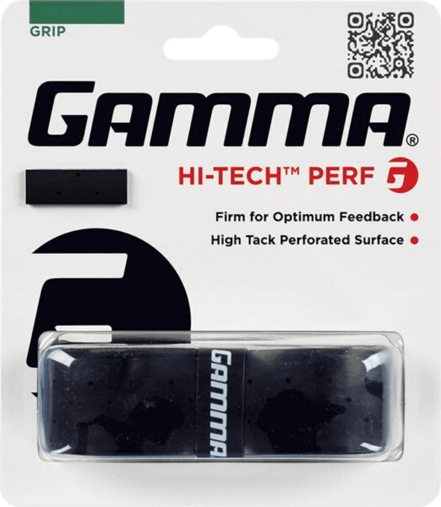 Gamma Hi-Tech Perforated Replacement Grip (1x) (Black)