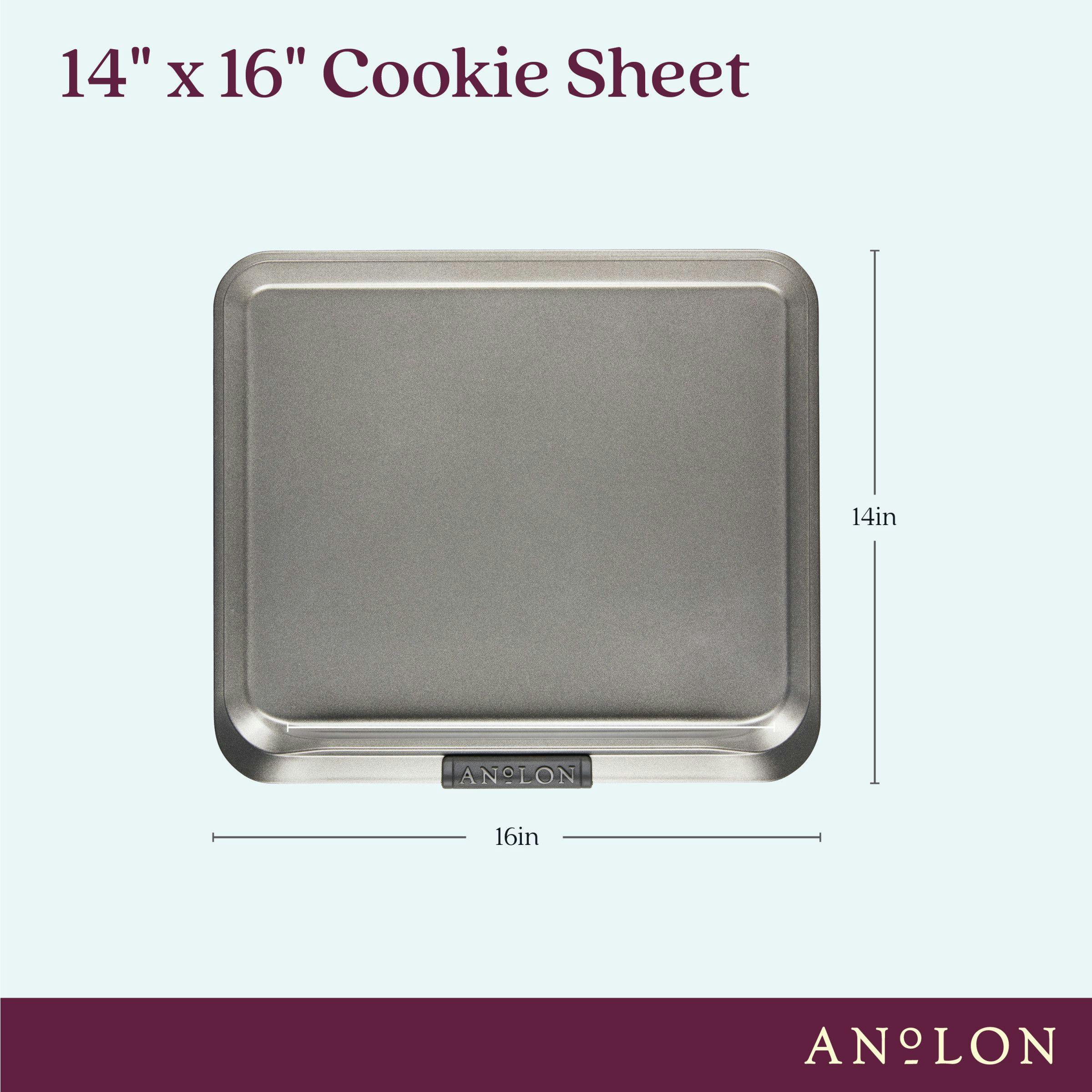 Anolon Advanced Nonstick Bakeware with Grips, Nonstick Cookie Sheet /  Baking Sheet - 11 Inch x 17 Inch, Gray