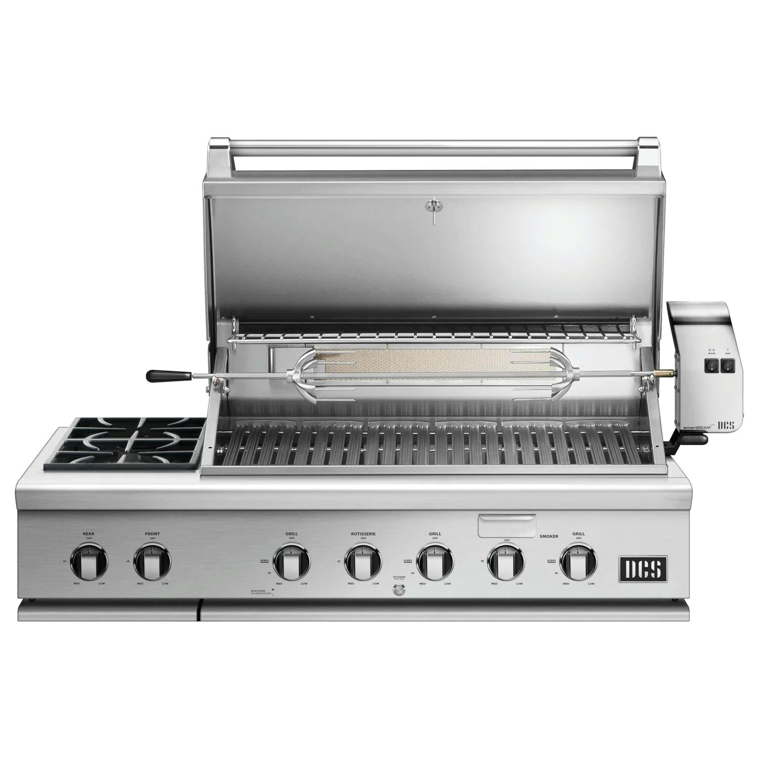 DCS Series 7 Traditional Built-in Gas Grill with Double Side Burner and Rotisserie