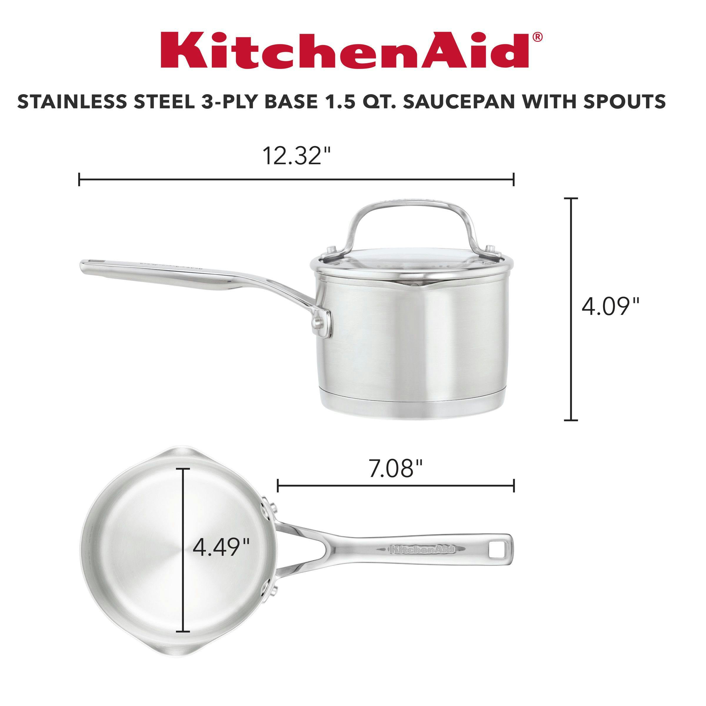 KitchenAid 3-Ply Base Brushed Stainless Steel Nonstick Frying Pan Skil