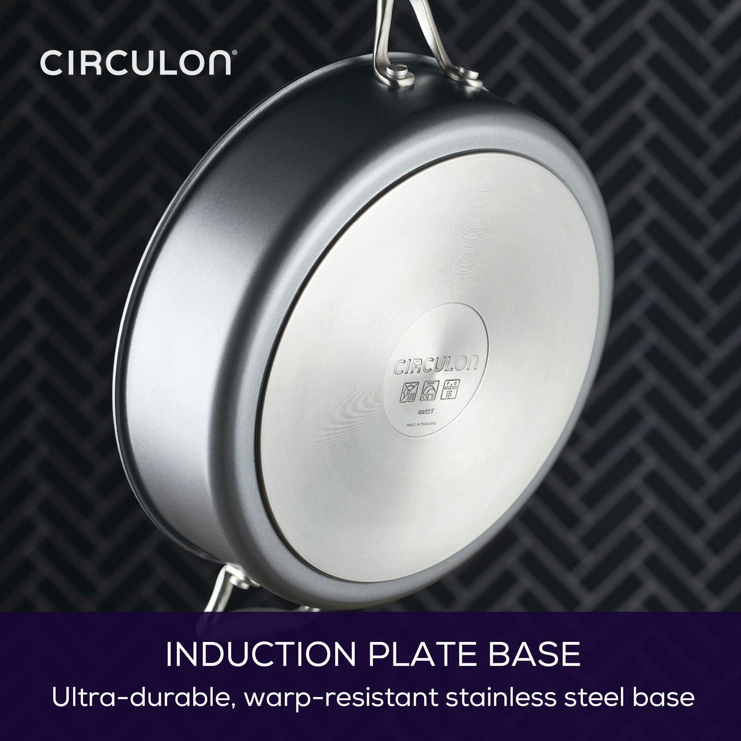 Circulon A1 Series ScratchDefense Nonstick Induction Straining Sauce Pan with Lid, 3qt, Graphite