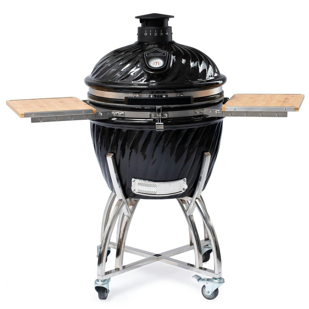 Victory Kamado Grill & Smoker with Cart and Bamboo Side Shelves · 21 in.