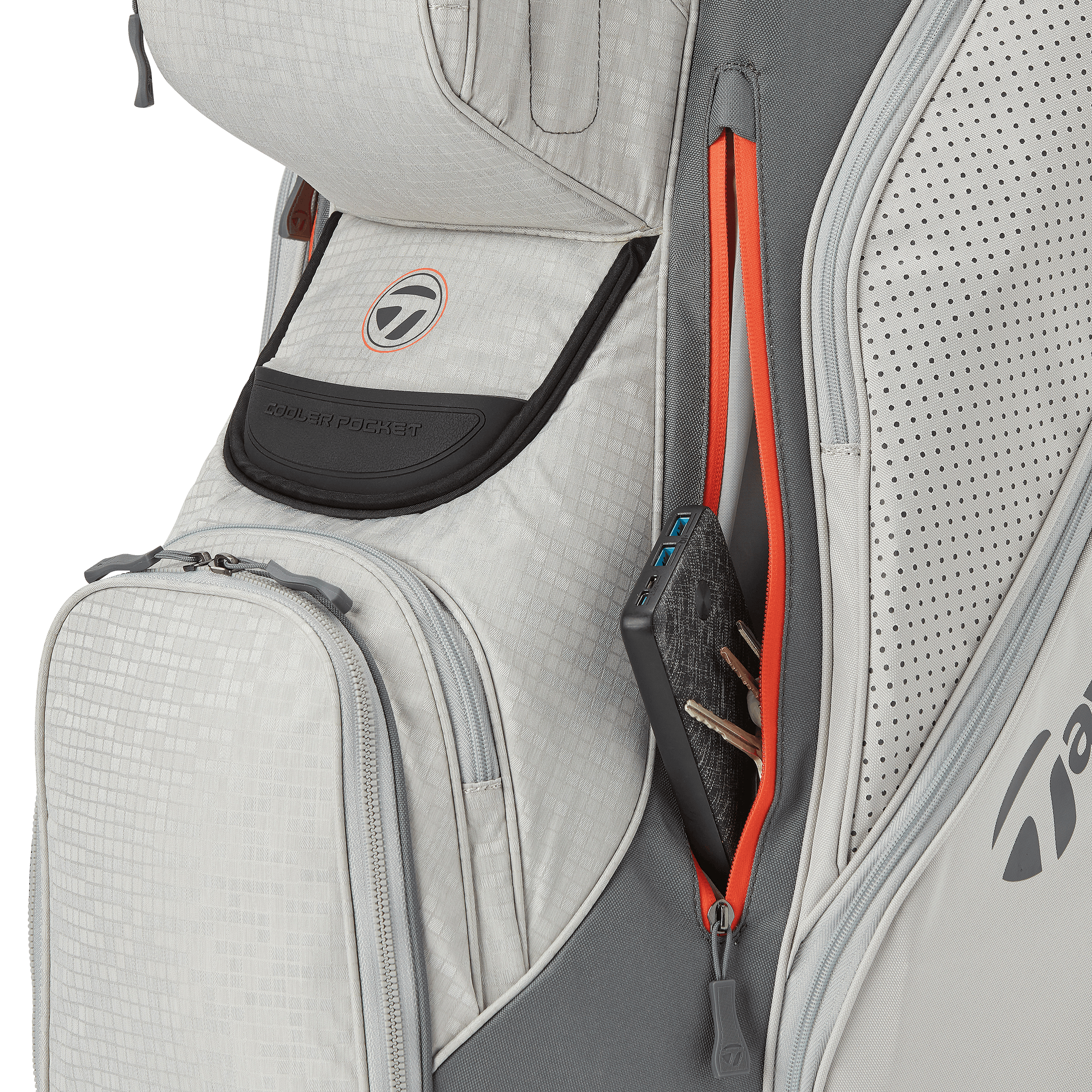 TaylorMade 2022 Supreme Cart Bag · Gray / Gunmetal / Orange