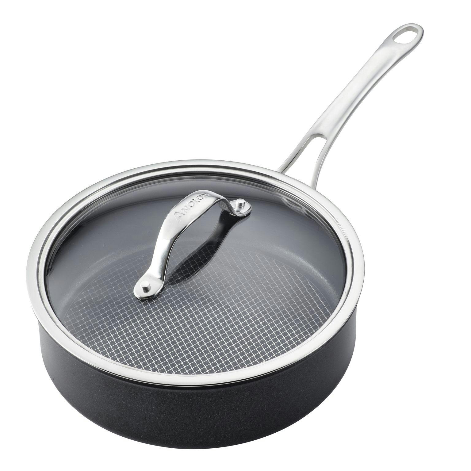 Anolon Advanced Home 3 Qt Saute/Fry Pan with Lid Hard Anodized Nonstick  1Oin