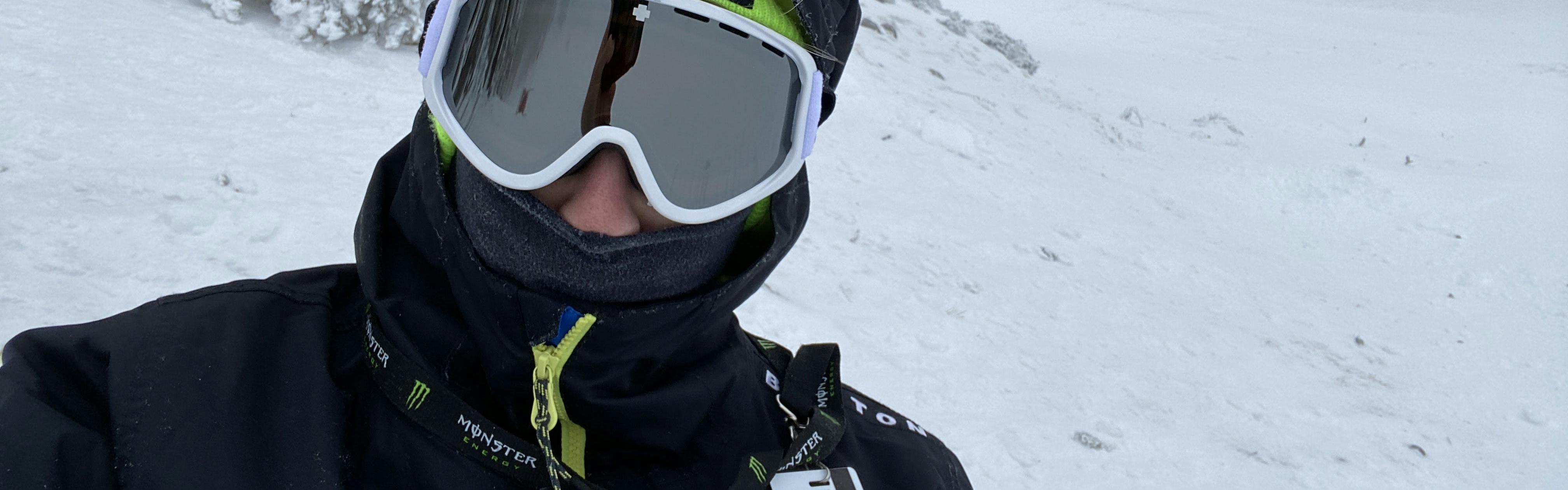 A snowboarder in the Burton Men's Covert Jacket.
