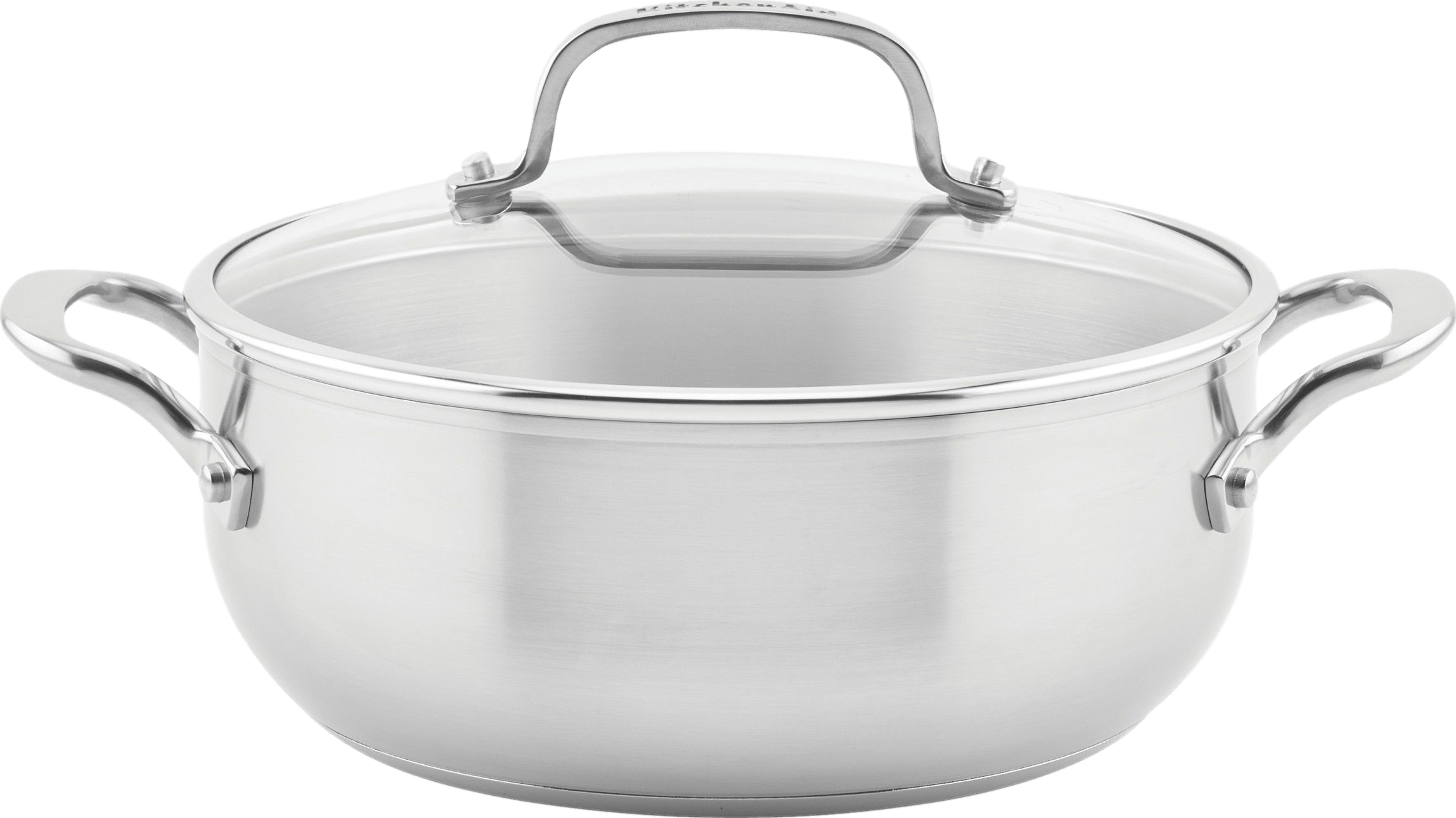 KitchenAid 3-Ply Base Stainless Steel Induction Casserole with Lid, 4-Quart, Brushed Stainless Steel