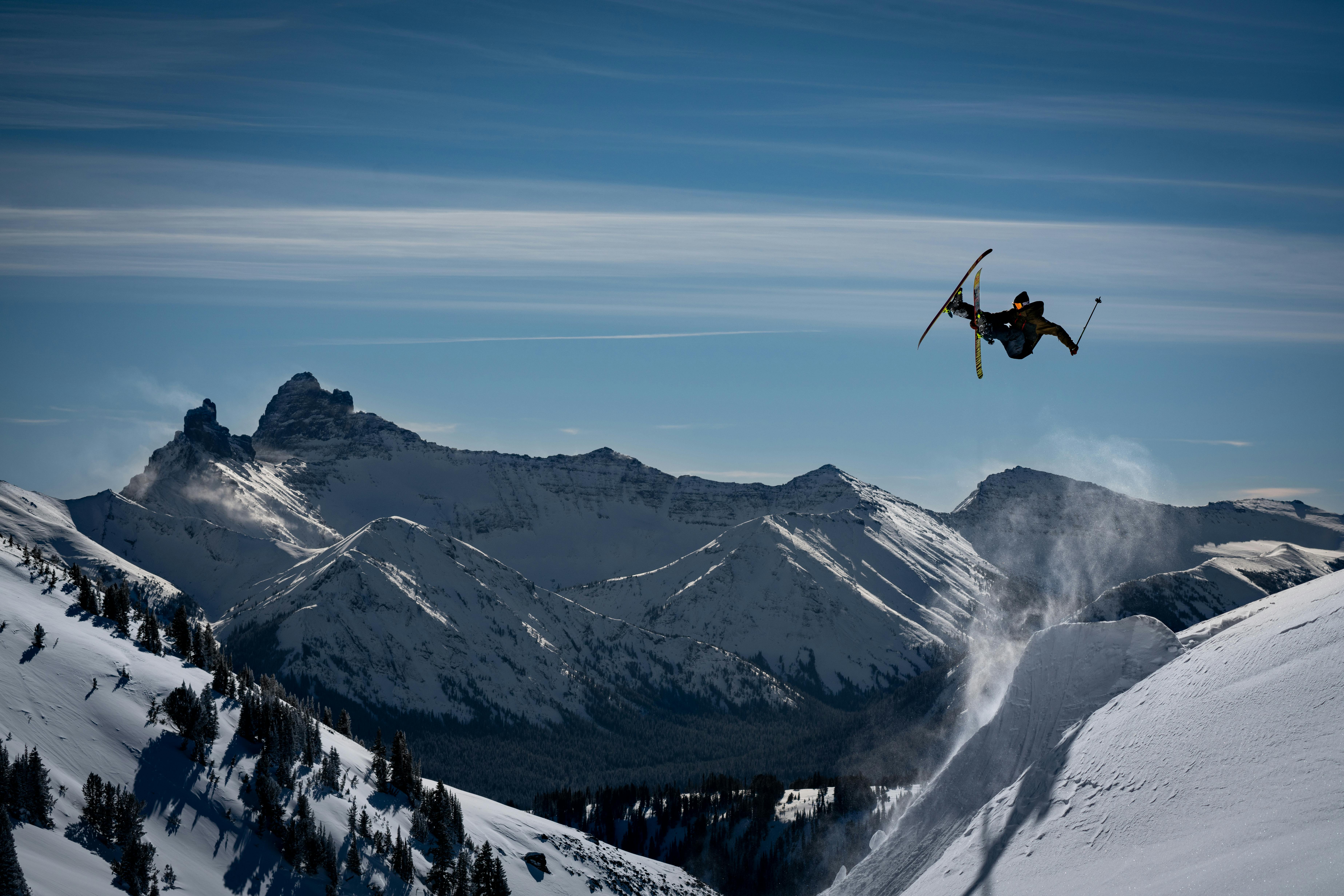 McRae Williams jumps while skiing. 