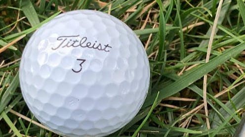 A Titleist Pro V1 Golf Ball in the grass.