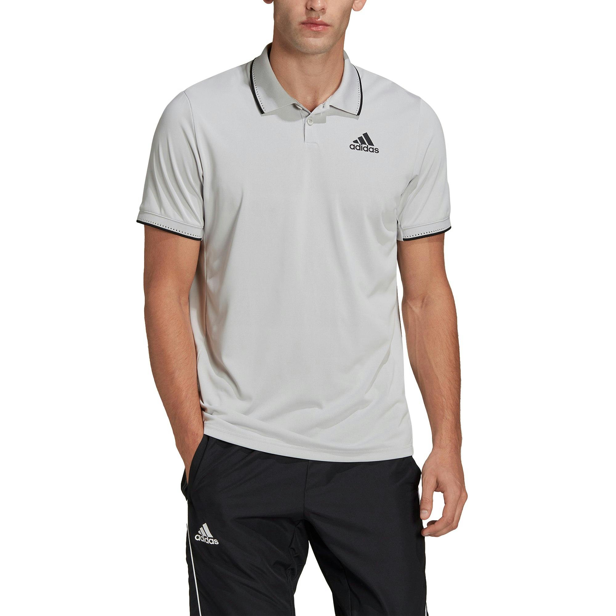 Adidas HEAT.RDY Grey One Mens Tennis Polo - GRY ONE/BLK 056 / XL