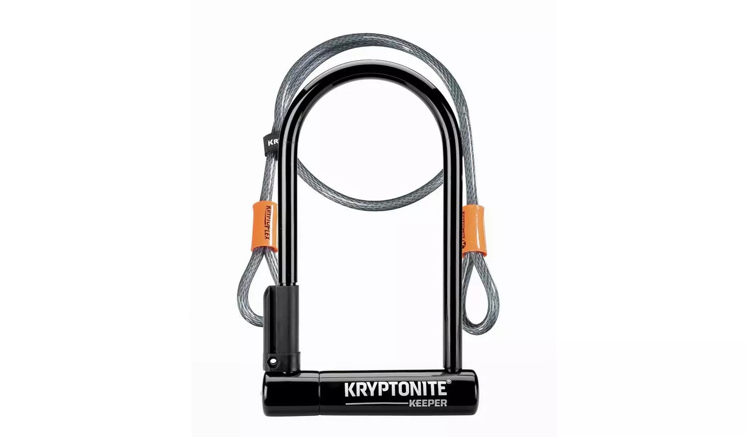 Kryptonite Keeper U-Lock - 4 x 8" with Cable · Black · 12 mm