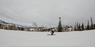 Ski Expert Daryl Morrison skiing the 2023 Blizzard Cochise 106 skis on groomed terrain