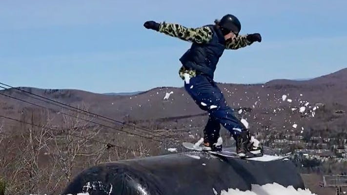 Auther (me) sliding tube at Mount Snow, 2022